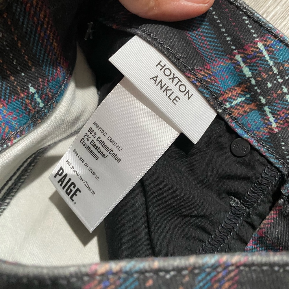 NWT Paige‎ Hoxton Ankle Plaid Skinny Jeans Size 25 - Picture 7 of 10